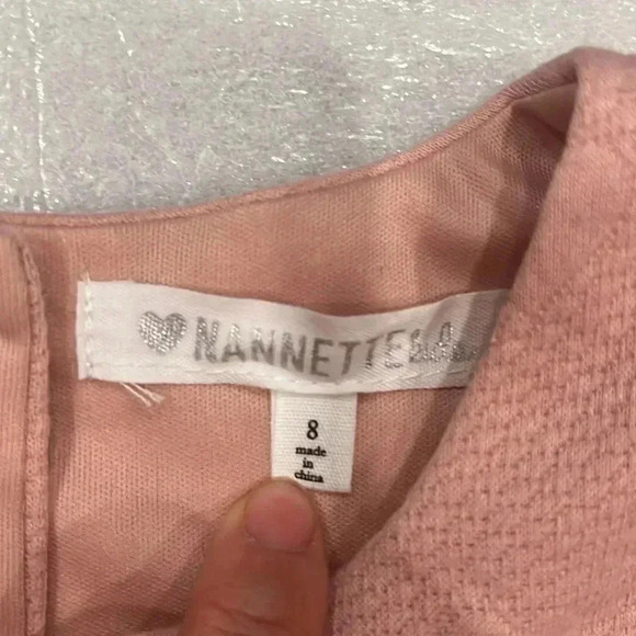 [8]Nannette Kids Girls Sleeveless Pinky/White Party Dress  with Heart Pattern - Picture 2 of 4